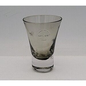BAR: SHOT GLASS, Twister ARTLAND, 2 Oz, glass, Brown  VTG